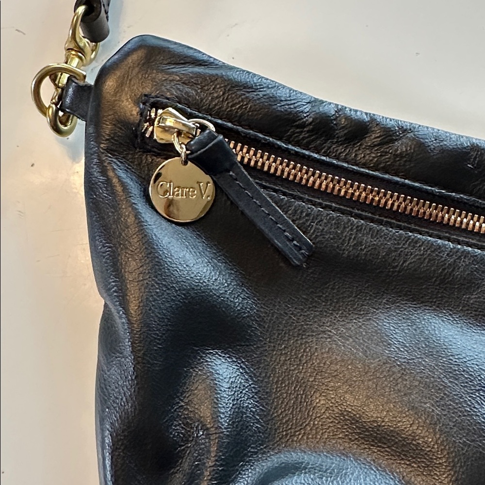 Clare V Black Leather Crossbody Bag - Picture 2 of 4